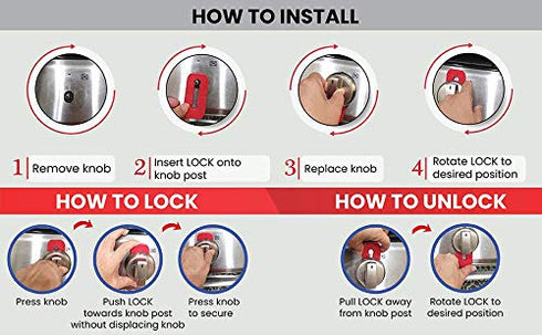 Vadiff Silicone Gas Stove Child Safety Knob Locks | Oven Knob Guard (5 Pk) (Blue) …