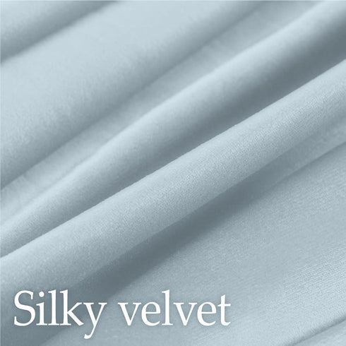 lalaLOOM Luxurious Silky Velvet Pillow Covers, Set of 2, Softest Decorative Throw Pillowcases, Hidden Zipper, Washable, Home D©cor Accent Cases for Living Room Couch, Sofa, Bedroom, 16x16, Light Blue