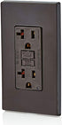 Leviton GFNT2 Self-Test SmartlockPro Slim GFCI Non-Tamper-Resistant Receptacle with LED Indicator, Wallplate Included, 20-Amp, Brown