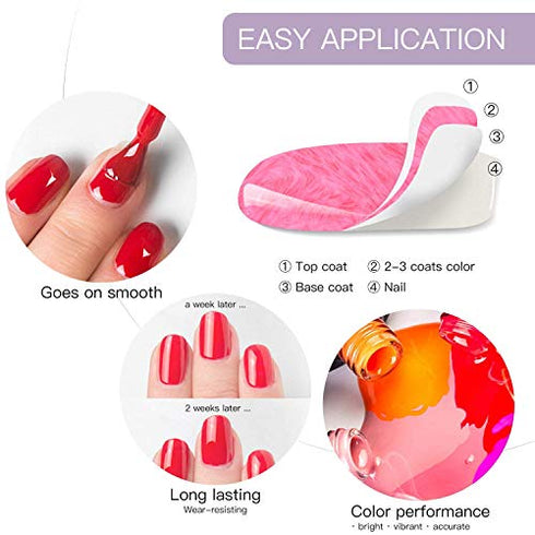 Vishine Base Coat & No Wipe No Clean Top Coat UV LED Gel Nail Polish Soak Off Varnish Set 8ml