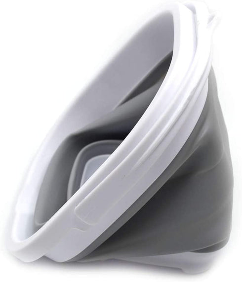 SAMMART 2.6L (0.68 Gallon) Super Mini Sqare Collapsible Plastic Bucket - Foldable Square Tub - Portable Fishing Water Pail - Space Saving Outdoor Waterpot (1, Grey)