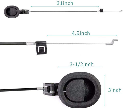 ttmagic Plastic Sofa Chair Recliner Release Pull Handle Replacement Parts with Cable, Fits Ashley and Most Recliner Sofa Brand, Exposed Cable Length 4.9", Total Length is 31"