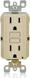 Leviton GFNT1-I Self-Test SmartlockPro Slim GFCI Non-Tamper-Resistant Receptacle with LED Indicator, Wallplate Included, 15-Amp, Ivory