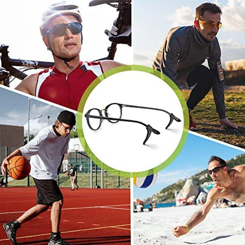 SMARTTOP Anti-Slip Eyeglass Ear Grips Hook Comfortable Silicone Elastic Eyeglasses Temple Tips Sleeve Retainer-For Eyewear Sunglasses Spectacles Glasses,Sports Eyeglasses 14 Pairs (Black)