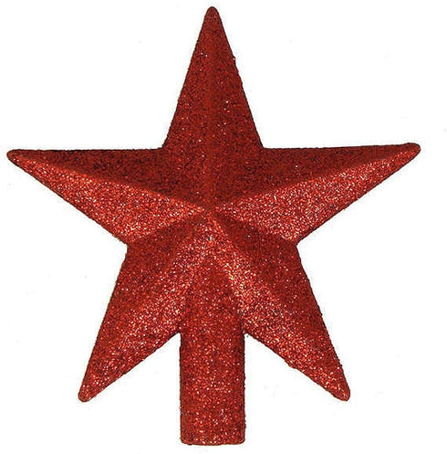 Kurt Adler 4" Petite Treasures Red Glittered Mini Star Christmas Tree Topper - Unlit