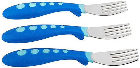 NUK First Essentials Kiddy Cutlery Forks (3 Count (Pack of 1) Blue)