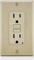 Leviton GFNT1-I Self-Test SmartlockPro Slim GFCI Non-Tamper-Resistant Receptacle with LED Indicator, Wallplate Included, 15-Amp, Ivory