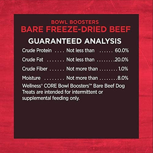 Wellness CORE Natural Grain Free Bare Bowl Boosters Tender Dog Food Mixer Or Topper (Beef, 4-Ounce Bag)