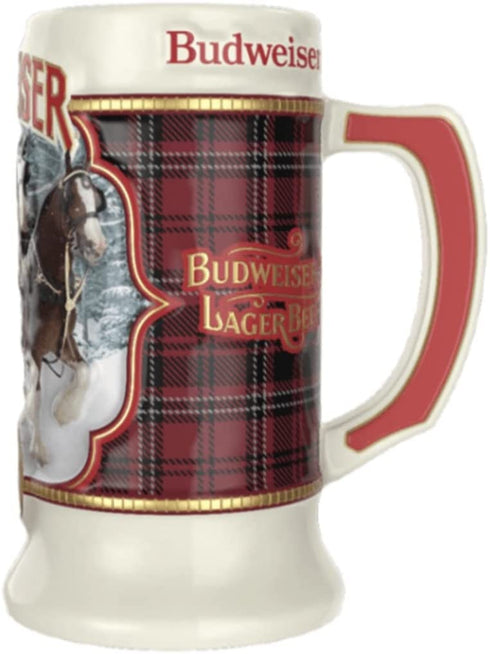 2021 Budweiser Plaid Holiday Christmas Stein
