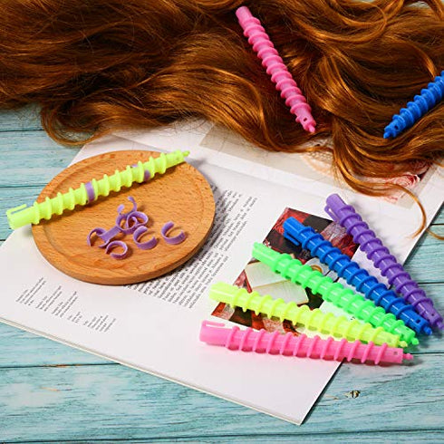 40 Pieces Spiral Hair Perm Rod Spiral Rod Plastic Long Barber Hairdressing Styling Curling Perm Rod Hair Rollers Salon Tools for Women Girls (5.98 x 0.47 Inch)