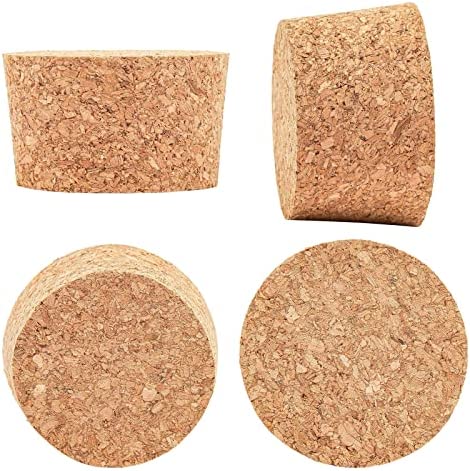 Size #34 Large Tapered Cork Plugs (2.49 x 2.22 x 1.47 In, 4 Pack)