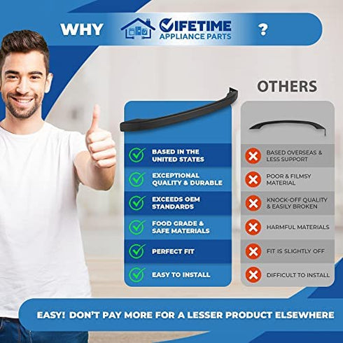 Upgraded Lifetime Appliance 218428121 Door Handle Compatible with Frigidaire Refrigerator (Black)