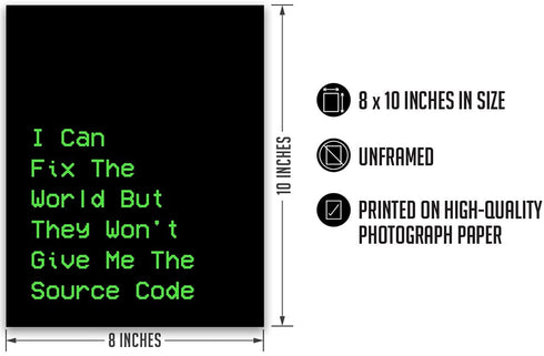Computer Technology Poster, Print or Canvas - Geek Wall Decor - Coding Wall Art - Gifts for Computer Geeks, Nerds, Programmers & Coders - 8x10 unframed print