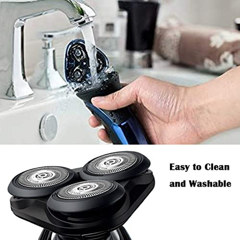 SH50/52 Replacement Heads for Philips Norelco Series 5000 Electric Shaver, Replacement Blades Head Fit for Phillips Series 5000 (S5xxx), AquaTouch (S5xxx), PowerTouch (PT8xx, PT7xx), 3-Pack with Brush