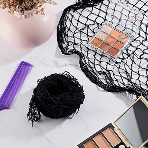 4 Pieces Triangle Hair Net for Rollers, Women Hair Net Mesh Hair Net Triangular Hair Setting Net for Sleeping, 35 x 35 x 57 Inches (Black)