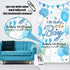 Baby Shower Decorations, Welcome It is a Boy Sign Banner Door Cover Blue Photo Backdrop for Baby Shower Party Supplies, 70.87 x 35.43 inch