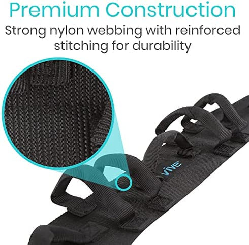 Vive Transfer Belt with Handles - Medical Nursing Safety Gait Patient Assist - Bariatric, Pediatric, Elderly, Handicap, Occupational & Physical Therapy - PT Gate Strap Quick Release Metal Buckle