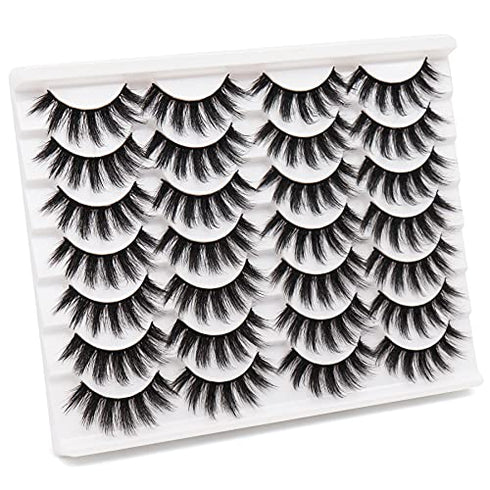 Veleasha Lashes 3D Faux Mink Lashes Fluffy False Eyelashes Natural Look 14 Pairs Lashes Pack Luxury Wispy Fake Eyelashes