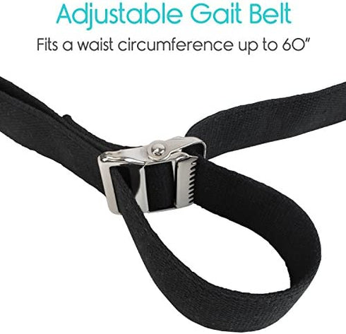 Vive Gait Belt (60 Inch) - Transfer Assist Device for Seniors, Elderly, Bariatric, Occupational and Physical Therapy - Medical Nursing Safety