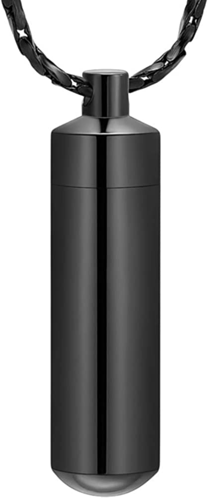 Imrsanl Cremation Jewelry for Ashes Pendant Urn Necklace Cylinder with Glass Vial Keepsake Ashes Memorial Jewelry