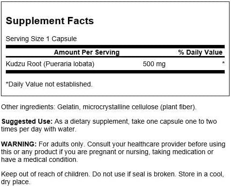 Swanson Full Spectrum Kudzu Root - Herbal Supplement Supporting Heart Health & Liver Health - May Support Healthy Blood Pressure & Cholesterol Levels - (60 Capsules, 500mg Each)