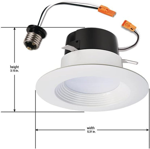 Halo LT460WH6950R LT 4 in. White Integrated Ceiling Light Retrofit 5000K Daylight LED Recessed Trim, 4 inch
