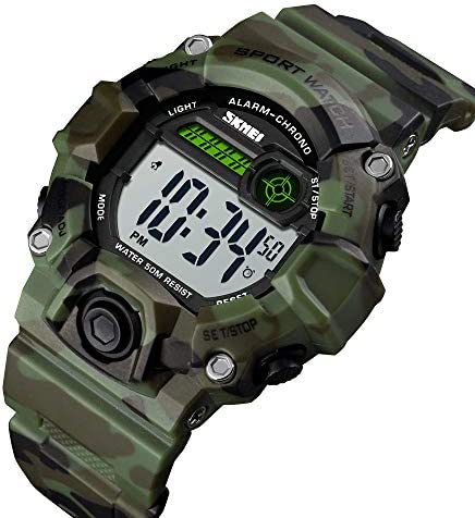 CakCity Boys Camouflage LED Sports Kids Watch Waterproof Digital Electronic Military Wrist Watches for Kids with Silicone Band Alarm Stopwatch Watches Age 5-10