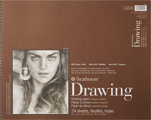 Strathmore (400-7 400 Series Drawing Pad, 14"x17", Ivory/Cream, 24 Sheets