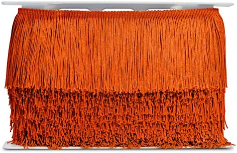 Trims by the Yard 4" Chainette Fringe Trim | Orange | (5 yard cut)