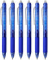 ParKoo Retractable Erasable Gel Pens Clicker, Fine Point 0.7mm, Make Mistake Disappear, Blue Ink for Note Taking and Crossword Puzzles, 6-Pack