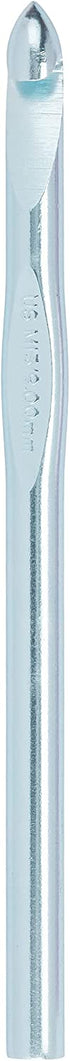 Susan Bates 5-1/2-Inch Silvalume Aluminum Crochet Hook, 9mm, Blue