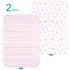 Pack n Play Playard Mattress Sheets 2 Pack, 100% Jersey Cotton Stretchy Portable Mini Crib Sheets or Playpen Sheets, Ultra Soft Breathable Pack n Play Mattress Cover for Baby