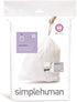 simplehuman Code M Custom Fit Drawstring Trash Bags in Dispenser Packs, 45 Liter / 11.9 Gallon, White 20 Liners