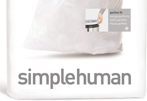 simplehuman Code M Custom Fit Drawstring Trash Bags in Dispenser Packs, 45 Liter / 11.9 Gallon, White 20 Liners