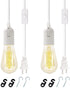 Plug in Hanging Light Kit, Retro Hanging Lights with Plug in Cord, E26 E27 Industrial Pendant Light Fixture, 9.8 FT Cord with On/Off Switch Hanging Lamp for Living Room Bedroom 2 Pack (White)