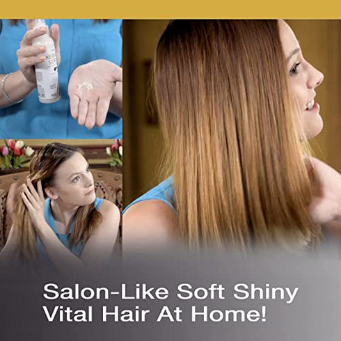 Vitamins Keratin Protein Hair Serum - Biotin Anti Frizz Control Repair Treatment with Castor Oil for Frizzy Dry Damaged Hair - Straight or Curly Hair Products - Heat Protectant for Shine and Gloss