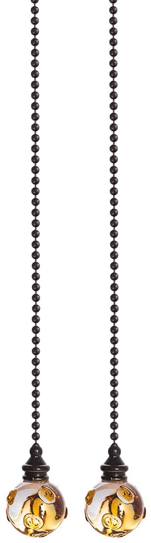 Crystal Ceiling Fan Pull Chains Hanging Amber Point Pendants Prism Pack Of 2