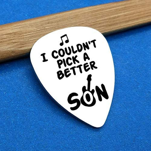 Son Gifts from Mom Dad I Couldn't Pick A Better Son Guitar Pick Musician Gift Ideas for Son Birthday Gifts from Mom Dad Graduation Gift for Son Christmas Gift for Musician Guitar Player Son