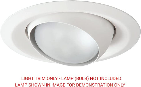 HALO 6130WH 6" White Adjustable Eyeball, Self Flanged Recessed Trim, White