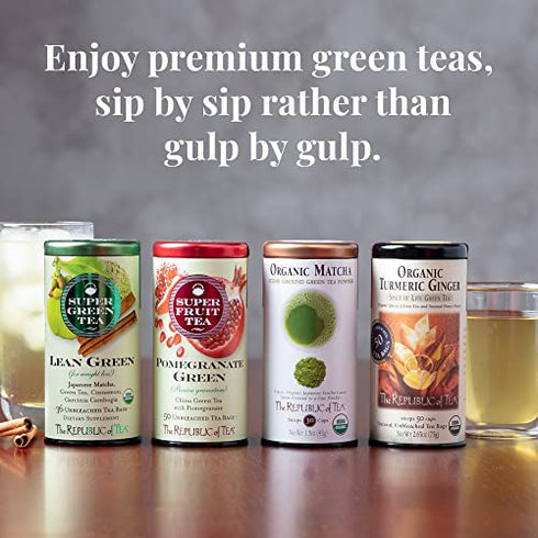 The Republic of Tea — Organic Turmeric Ginger Green Tea Refill, 50 Tea Bags, Naturally Caffeinated