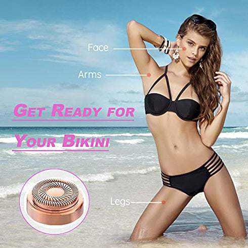 Upgrade Generation 2 Facial Hair Remover Replacement Heads, Perfect for Finishing Touch Flawless Gen 2 Hair Remover As Seen On TV, 18K Gold-Plated Rose Gold, 2 Count