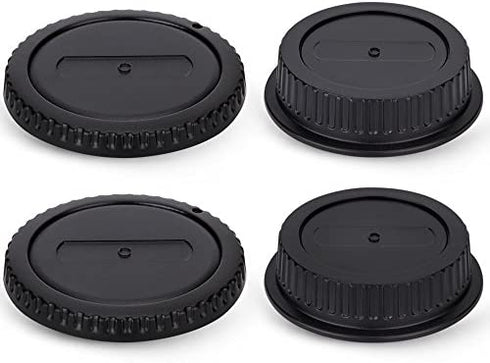 2 Pack JJC Body Cap Cover and Rear Lens Cap Kit for Canon EOS Rebel T6 T7 T5 T4i T5i T6i T6s T7i T8i SL1 SL2 SL3 60D 70D 77D 80D 90D 5D Mark II III IV 6D 7D & More Canon DSLR Camera with EF EF-S Lens