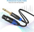 Disino Female XLR to 1/4 Inch (6.35mm) TS Mono Jack Microphone Cable, Unbalanced 3 Pin XLR Female to Quarter inch TS Plug Mic Cord for Dynamic Microphone - 6.6 Feet/2 Meters