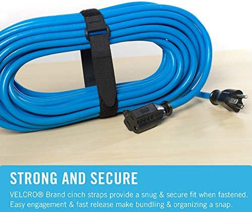 VELCRO Brand Bulk Pack 12 Reusable Fastening Cable Straps with Buckle Variety Sizes 8"-12"-18" Multi-Purpose Cinch Strap VEL-30100-AMS
