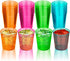 DecorRack 2 Oz Neon Shot Glasses, Plastic Shot Cup, Disposable Party Cups, Mini Cups Shot Glasses (24 Pack)