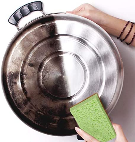 Natural Plant-Based Scrub Sponge by Scrub-it, Non-Scratch, Biodegradable scrubbing sponges with a Tough Anti-Bacterial scouring pad for Kitchen and Bathroom 24 Pack