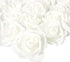 Stemless Artificial Rose Flower Heads for Weddings, Decor, DIY (3 in, White, 100 Pack)