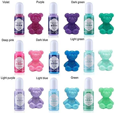 Miraclekoo 18 Colors Epoxy UV Resin Pigment Opaque Liquid Epoxy UV Resin Dye Resin Colorant, 0.35oz Each