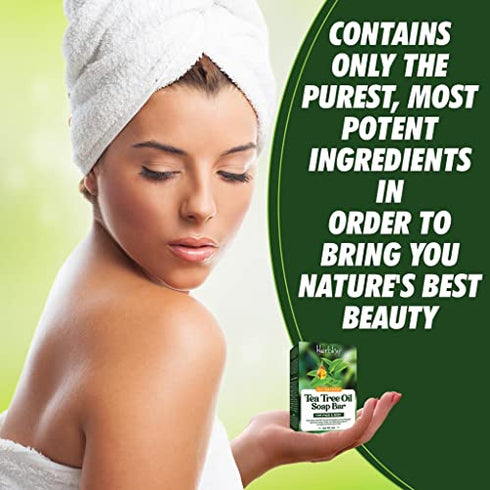 Tea Tree Oil Soap Bar for Face & Body, 4oz – Antifungal Antiseptic Natural Remedy Tea Tree Skin Cleanser – Pure Essential Oil Infused Skincare Cleansing Anti Fungal Bar Soap for Fungus, Ringworm, Acne – Tea Tree Face Wash Made in USA