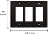 Modern Edge Decorative Wall Plate Switch Plate Outlet Cover, Durable Solid Zinc Alloy (Triple Decorator, Matte Black)